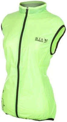 New NSR Wind Stop Womens Vest Running Cycling Neon Yellow Sz Large +Carrying Bag - Image 1 of 4