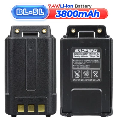 2PC Baofeng UV-5R F8HP Battery BL-5L 3800mAh Battery Type-C USB Direct Charge  - Image 1 of 4