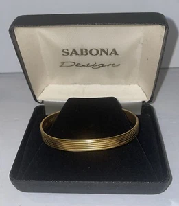 "Brazalete/brazalete Sabona of London chapado en oro diseño clásico 6"" bisutería" - Imagen 1 de 12