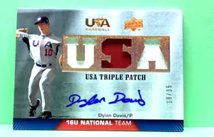 Dylan Davis 2009 upper deck USA baseball triple patch auto /35 rookie card - Picture 1 of 1