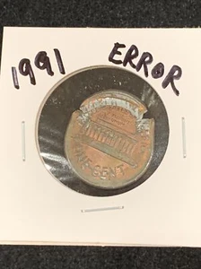 1991 ERROR LINCOLN 1C BROAD STRUCK MAJOR ERROR - Picture 1 of 4
