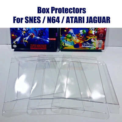 10PC SNES / N64 / ATARI JAGUAR Box Protectors Custom Made Super Nintendo 64 CIB - Image 1 of 4