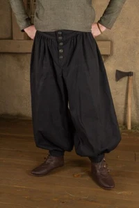 Pantalón Mytholon Ataman algodón negro S Larp medieval reenactment #22433 - Imagen 1 de 5