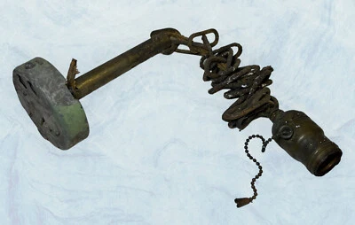 Antiguo accesorio de lámpara araña piezas oferta enchufe latón fundido varilla caja eléctrica Foto 1 de 4