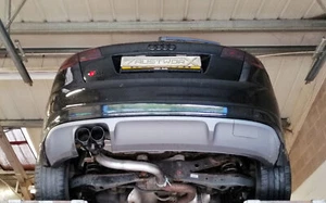 Audi S3 8P Sportback Schalldämpfer hinten löschen - Twin 3" gerade geschnitten abgeschrägtes Heck B - Bild 1 von 6