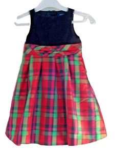 babyGAP Size 3 Years Red Sleeveless Party Lined Fit and Flair Plaid Dress - Bild 1 von 2