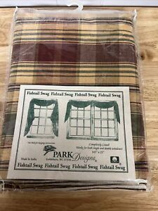 PARK DESIGNS 145" x 25" Fishtail Swag Plaid Style. New in Package! Vintage. PD