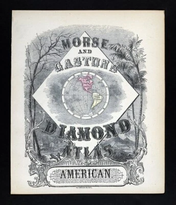 Frontispicio Atlas Diamante Morse & Gaston 1857 Mapa Mundial Hemisferio América Foto 1 de 4