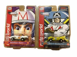 2pc 2022 AutoWorld TunderJet UltraG T-Jet SPEED RACER X MACH 5 HO Slot Car SC381 - Picture 1 of 9