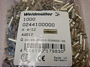(1K) 0244100000 WEIDMÜLLER EINDRAHTHÜLSE UNINSUL CRIMP 12 AWG (4,00 mm2) - Bild 1 von 1