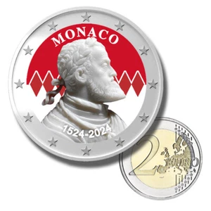Moneda de 2 euros color Mónaco aniversario 1524-2024 - Imagen 1 de 2