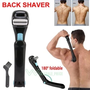 Mens Long Handle Back Razor Shaver Groomer Full Body Leg Hair Removal Trimmer - Picture 1 of 15