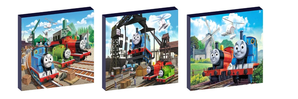 THOMAS THE TANK ENGINE SET OF 3 WALL ART PLAQUES/CANVAS PICTURES - Image 1 of 1