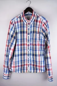 Abercrombie & Fitch Men Casual Shirt Blue Check Cotton size XL - Picture 1 of 6