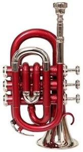 SAI MUSICALS POCKET TRUMPET Bb PITCH RED FREE HARD CASE AND MOUTHPIECE. - Picture 1 of 3