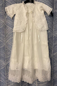 Vintage Baby Christening embroidered Gown, Slip ,Jacket & bonnet..