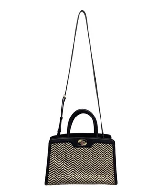 Bolso con asa superior BVLGARI Isabella color negro blanco talla ancho 11,8 pulgadas para mujer Foto 1 de 4