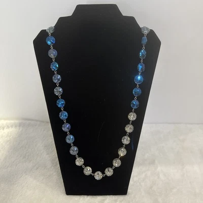 "Collar Kenneth Cole azul gris facetado 34"" declaración" Foto 1 de 4