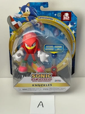 "Figura Knuckles Sonic The Hedgehog 30 aniversario Jakks 4"" con punto de control" Foto 1 de 3