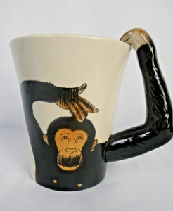 Pier 1 Large 3D Monkey Mug Coffee Tea Cup with Chimp & Arm Handle 16 Oz - Picture 1 of 6
