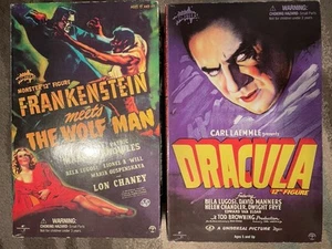 2001 Sideshow Frankenstein Meets The Wolfman & Bela Lugosi Dracula - BOXES ONLY - Picture 1 of 4