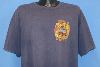 vintage 80s ENGINE 57 MEDIC 9 PHILADELPHIA FIRE DEPARTMENT SOFT FADED t-shirt XL - Image 1 of 4