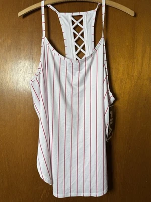 Fila женщин Athletic Sport красный белая полоса Майка размер XL новый с Ярлыками - Изображение 1 из 4