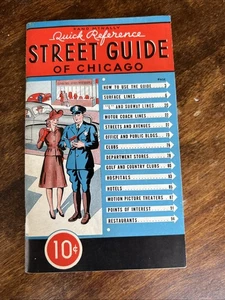 Rand McNally Street Guide Transportation Directory of Chicago Map 1945 VGC - Picture 1 of 6