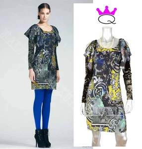 SAVE THE QUEEN KLEID LANGARM WUNDERSCHÖNER PRINT UND SAMT Gr. S / SMALL - Bild 1 von 6