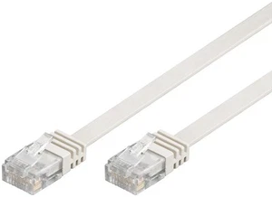 10 x câble réseau CAT 5e câble plat ; CAT FLAT 5-0200 U/UTP BLANC 2 m PL - Photo 1/3