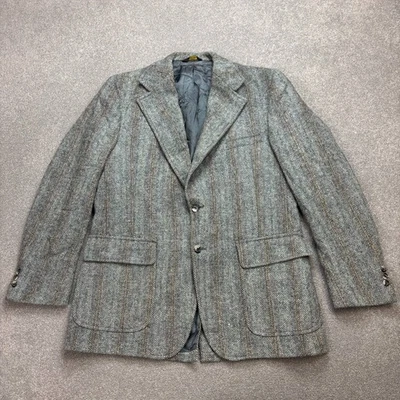 Harris Tweed Jacket Adult 42R Grey Country Hunting Outdoors Weave Blazer Men* - Image 1 of 4