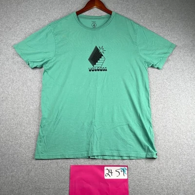 Volcom T Shirt XL Green Black Graphic Print Beach Casual Mens - Image 1 of 4