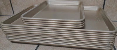 LOT OF 14 NORDICWARE GOLD NATURALS BAKING COOKIE PANS 10X 1/2 SHEET 4X 1/4 SHEET - Image 1 of 4