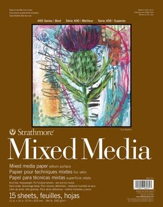 Strathmore 462-111 400 Series Mixed Media Pad, 11"x14" Glue Bound, 15 Sheets ... - Picture 1 of 2