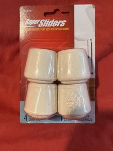 Super Sliders 1" Round Rubber Tip Chair Leg Caps Floor Protection Pads - White - Picture 1 of 8