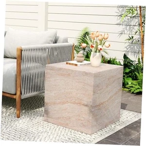Jayme 22.5" Indoor Outdoor Square Accent Side Table, Patio Decorative End - Picture 1 of 8
