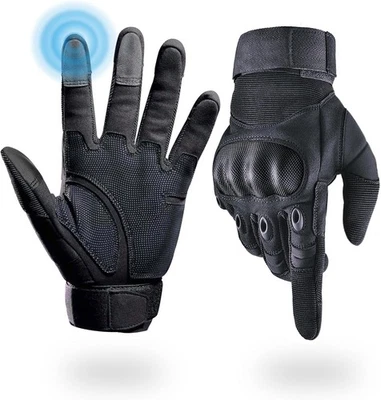 Tactical Gloves for Men, Shooting & Motorcycle with Hard Large, Black  - Image 1 of 4