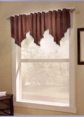 DESIGNABLES Velvet Ascot 54" Valance 244759 Chocolate - Image 1 of 2