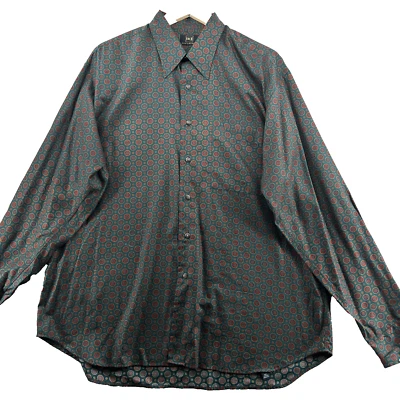 IKE Behar Men's Size L Green Floral Cotton Long Sleeve Casual Shirt - Image 1 of 4