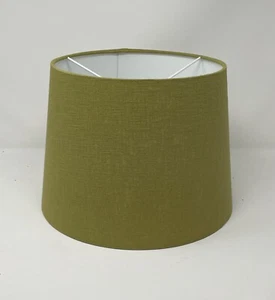 Pantalla Verde Oliva Texturizada 100% Lino Cónico Imperio Pantalla de Luz - Imagen 1 de 12
