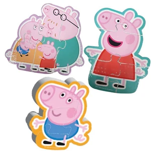 Peppa Pig & Family Jigsaw Puzzle Wooden Toys Set Of Three Mummy Daddy Evie - Picture 1 of 5