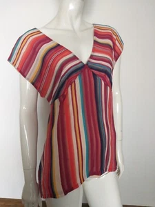 Blusa top multicolor sin mangas COP COPINE talla 42 L - Imagen 1 de 11