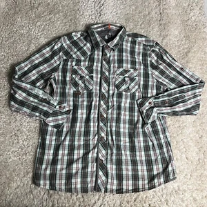 Cavi Shirt Mens 4XL (Fits 3XL) Black Plaid Long Sleeve Casual Camp Big & Tall - Picture 1 of 9