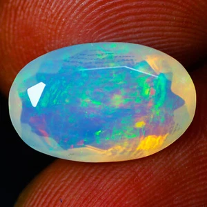 4,39Ct IF World Class 100% Colori Arcobaleno Naturale Gioco Massiccio Welo Sfaccettato Opale!! - Foto 1 di 5