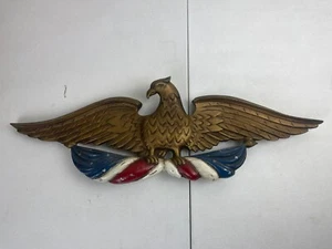 Vintage Antique USA Bald Eagle Holding Flag Plaque By H. Burns 24-29 - Picture 1 of 3