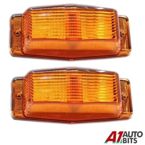 Double Burner Style Amber Pole Marker Lamp Lights X2 Retro Truck Lorry Trailer - Picture 1 of 5