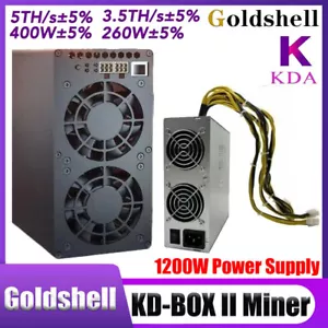 Original Goldshell KD BOX II 5TH/s 400W Asic Kadena Bergmann Bergbau KDA mit Netzteil - Bild 1 von 7