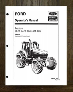 Tractor Operator Maintenance Manual Fits Ford 8670 8770 8870 8970 - PAPER MANUAL - Picture 1 of 14