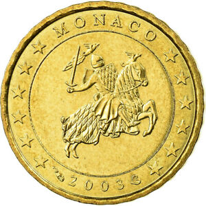 [#731427] Monaco, 10 Euro Cent, 2003, PR+, Tin, KM:170