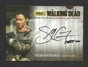 SMG2 THE WALKING DEAD SEASON 4 AUTOGRAPH CARD GOLD SONEQUA MARTIN GREEN SASHA